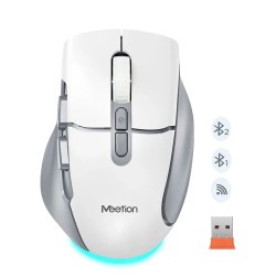 Компьютерные мыши MEETION Ergonomic Wrls+BT (Cloud White Gray) (MT-BTM001)